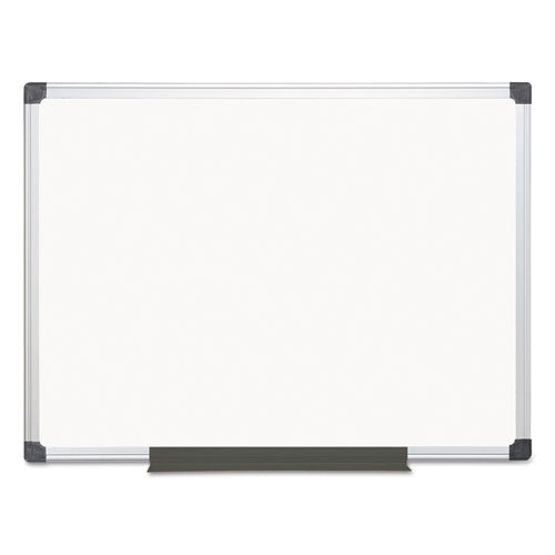 Image of MasterVision® Value Melamine Dry Erase Board, 36" x 48", White Surface, Satin Aluminum Frame
