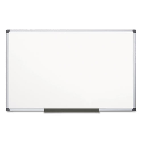 Image of MasterVision® Value Melamine Dry Erase Board, 48" x 96", White Surface, Satin Aluminum Frame