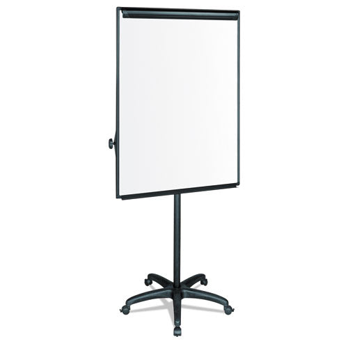 Image of MasterVision® Silver Easy Clean Dry Erase Mobile Presentation Easel, 27.5" x 39", White Surface, Black Aluminum/Steel Frame