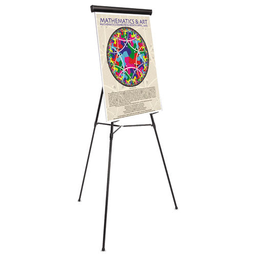 Image of MasterVision® Telescoping Tripod Display Easel, Adjusts 38" To 69" High, Metal, Black