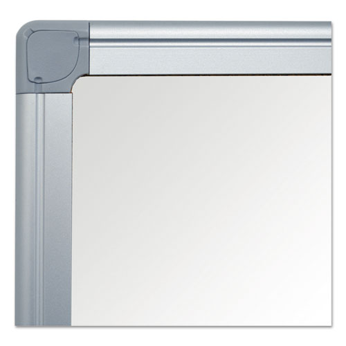 Image of MasterVision® Value Lacquered Steel Magnetic Dry Erase Board, 48" x 36", White Surface, Satin Aluminum Frame