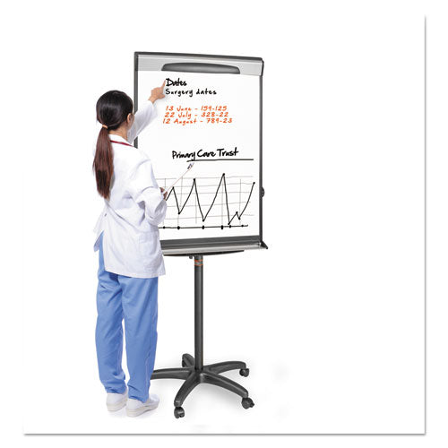 Image of MasterVision® Tripod Extension Bar Magnetic Gold Ultra Dry Erase Easel, 30" x 36", White Surface, Black/Satin Aluminum Frame