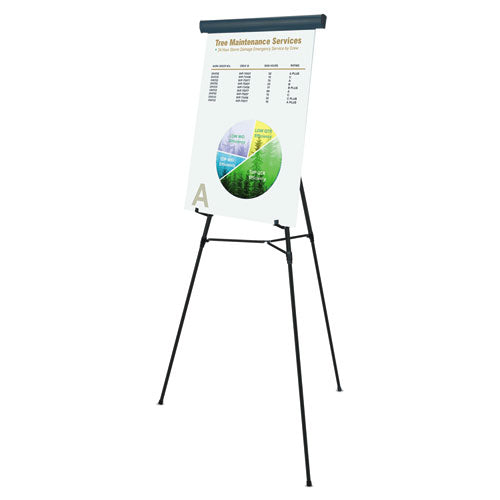Image of MasterVision® Telescoping Tripod Display Easel, Adjusts 38" To 69" High, Metal, Black