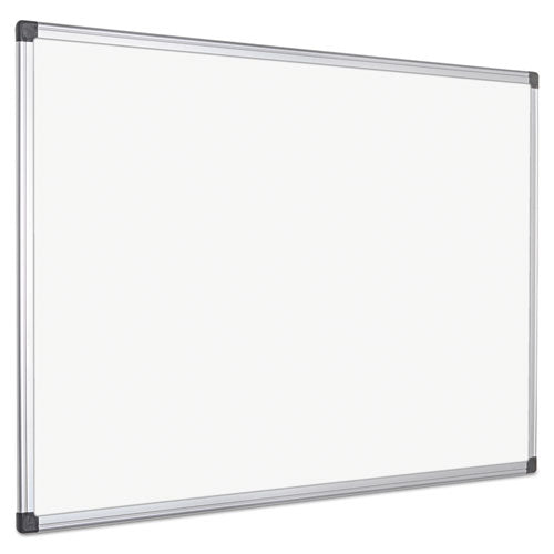 Image of MasterVision® Value Lacquered Steel Magnetic Dry Erase Board, 72" x 48", White Surface, Satin Aluminum Frame