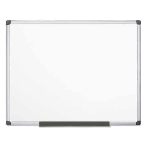 Image of MasterVision® Value Lacquered Steel Magnetic Dry Erase Board, 72" x 48", White Surface, Satin Aluminum Frame