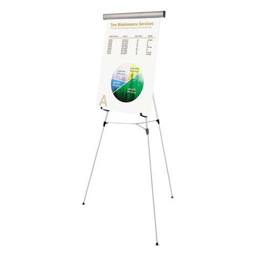 Image of MasterVision® Telescoping Tripod Display Easel, Adjusts 38" To 69" High, Metal, Silver
