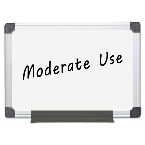 Image of MasterVision® Value Melamine Dry Erase Board, 24" x 36", White Surface, Satin Aluminum Frame