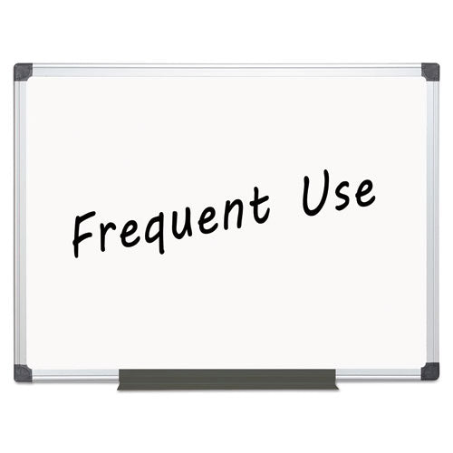 Image of MasterVision® Value Lacquered Steel Magnetic Dry Erase Board, 48" x 36", White Surface, Satin Aluminum Frame