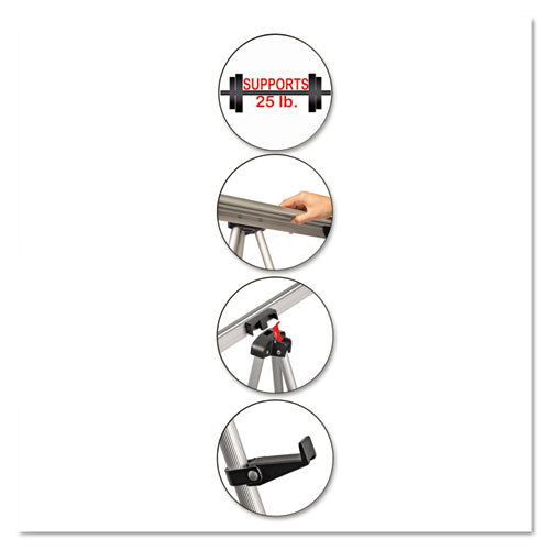 Image of MasterVision® Telescoping Tripod Display Easel, Adjusts 35" To 64" High, Metal, Silver