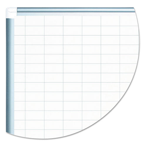 Image of MasterVision® Gridded Magnetic Steel Dry Erase Project Planning Board, 1" x 2" Cells, 72" x 48", White Surface, Satin Aluminum Frame