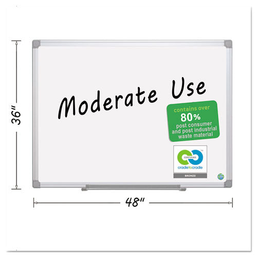 Image of MasterVision® Earth Silver Easy Clean Dry Erase Boards, 48" x 36", White Surface, Satin Aluminum Frame