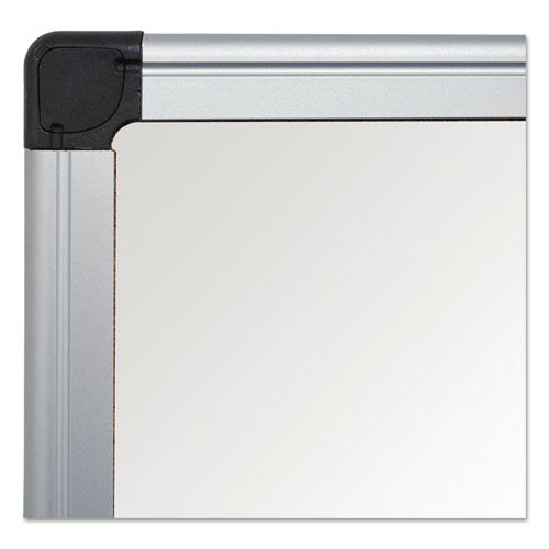 Image of MasterVision® Value Melamine Dry Erase Board, 48" x 96", White Surface, Satin Aluminum Frame