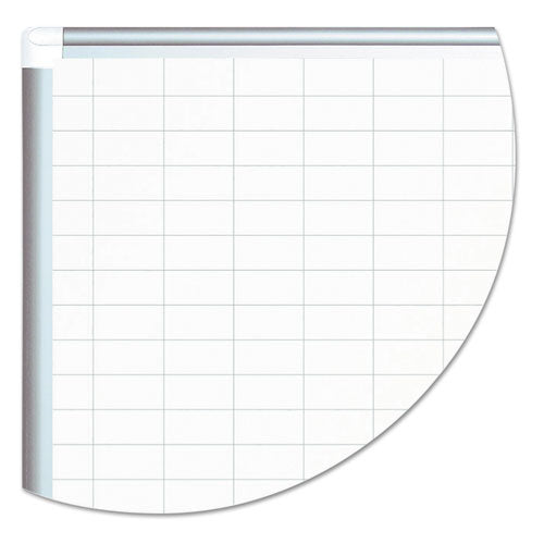 Image of MasterVision® Gridded Magnetic Steel Dry Erase Project Planning Board, 2" x 3" Cells, 48" x 36", White Surface, Satin Aluminum Frame