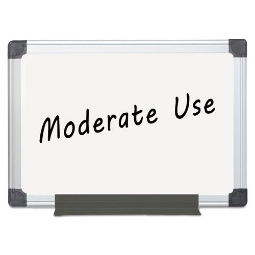 Image of MasterVision® Value Melamine Dry Erase Board, 36" x 48", White Surface, Satin Aluminum Frame