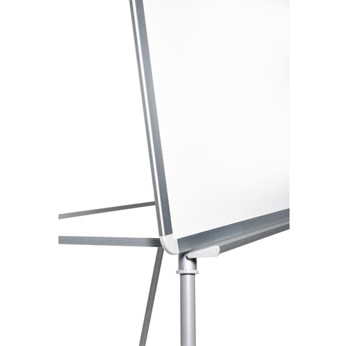 Image of MasterVision® Silver Easy Clean Dry Erase Quad-Pod Presentation Easel, 28" x 39.5", White Surface, Black/Satin Aluminum Frame