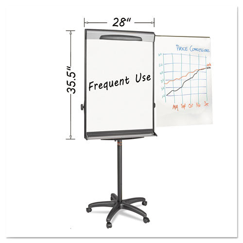 Image of MasterVision® Tripod Extension Bar Magnetic Gold Ultra Dry Erase Easel, 30" x 36", White Surface, Black/Satin Aluminum Frame