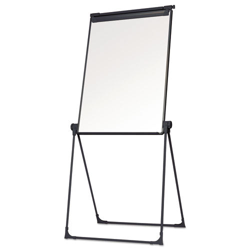 Image of MasterVision® Folds-to-a-Table Melamine Easel, 28.5" x 37.5", White Surface, Black Steel Frame