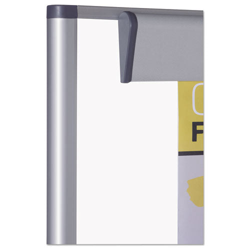 Image of MasterVision® Revolver Easel, Vertical Orientation, 35.4" x 47.2", White Surface, Satin Aluminum Frame