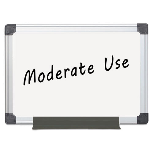 Image of MasterVision® Value Melamine Dry Erase Board, 18" x 24", White Surface, Satin Aluminum Frame