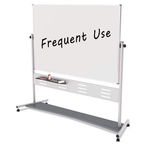 Image of MasterVision® Revolver Easel, Horizontal Orientation, 70.8" x 47.2", White Surface, Satin Aluminum Frame