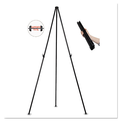 Image of MasterVision® Instant Easel, 61.5" High, Black, Steel, Heavy-Duty
