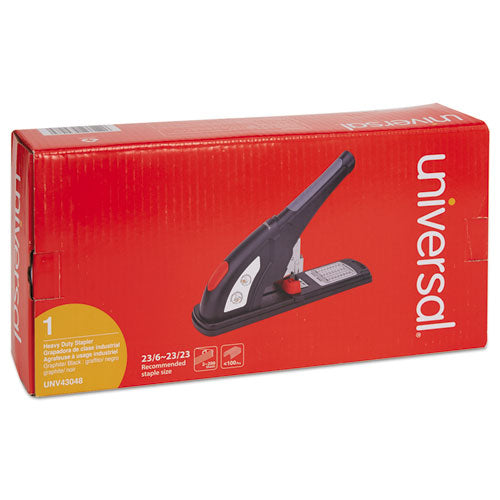 Image of Universal® Heavy-Duty Stapler, 200-Sheet Capacity, Black/graphite/red