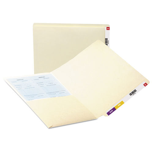 Image of Smead Heavyweight Manila End Tab Pocket Folders, Interior Front Panel Pocket, Straight Tabs, Letter Size, 11-pt Manila, 50/Box