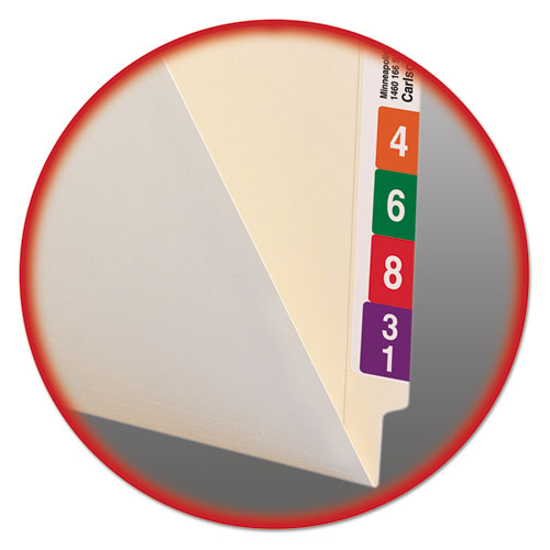 Image of Smead Heavyweight Manila End Tab Pocket Folders, Interior Front Panel Pocket, Straight Tabs, Letter Size, 11-pt Manila, 50/Box
