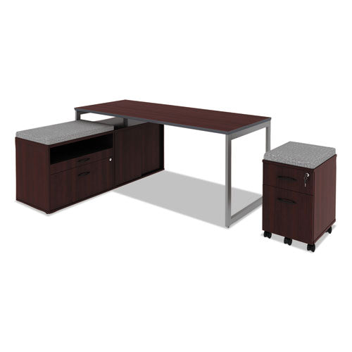Image of Alera® Alera Valencia Series Mobile Pedestal, Left Or Right, 2-Drawers: Box/file, Legal/letter, Mahogany, 15.88" X 19.13" X 22.88"