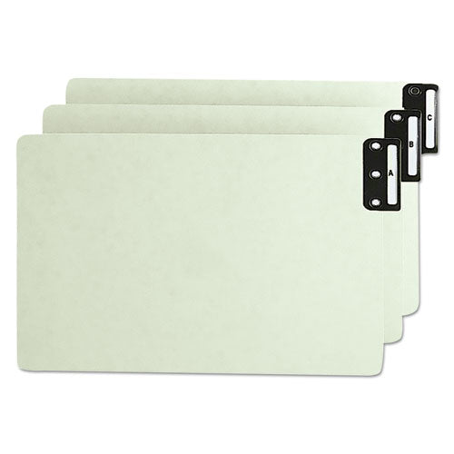 Image of Smead 100% Recycled End Tab Pressboard Guides With Metal Tabs, 1/3-Cut End Tab, A To Z, 8.5 X 14, Green, 25/set