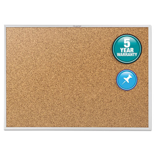 Image of Quartet® Classic Series Cork Bulletin Board, 96" x 48", Tan Surface, Anodized Aluminum Frame