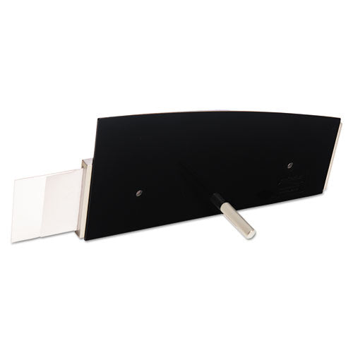 Image of deflecto® Interior Image Anti-Glare Sign Holder, Landscape, 8.5" x 2" Insert, Black/Silver
