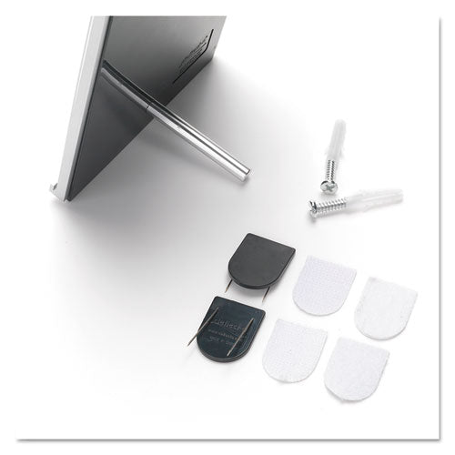 Image of deflecto® Interior Image Anti-Glare Sign Holder, Landscape, 8.5" x 2" Insert, Black/Silver