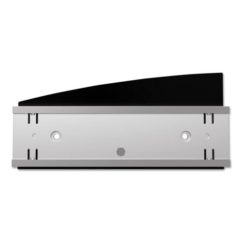 Image of deflecto® Interior Image Anti-Glare Sign Holder, Landscape, 8.5" x 2" Insert, Black/Silver
