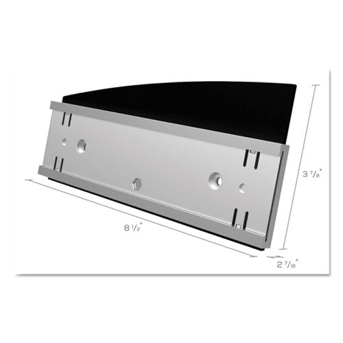 Image of deflecto® Interior Image Anti-Glare Sign Holder, Landscape, 8.5" x 2" Insert, Black/Silver
