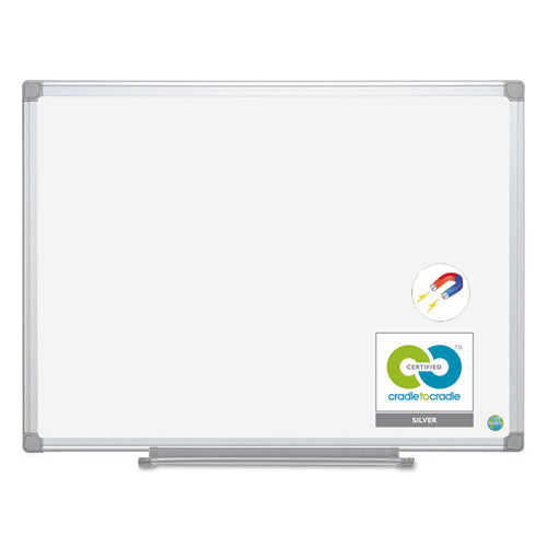 Image of MasterVision® Earth Silver Easy Clean Magnetic Dry Erase Boards, 48" x 36", White Surface, Satin Aluminum Frame