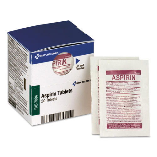 Image of First Aid Only SmartCompliance Aspirin Refill, 2/Packet, 10 Packets/Box