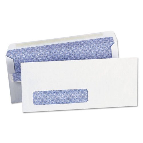 Image of Universal® Self-Seal Security Tint Business Envelope, Address Window, #10, Square Flap, Self-Adhesive Closure, 4.13 x 9.5, White, 500/BX
