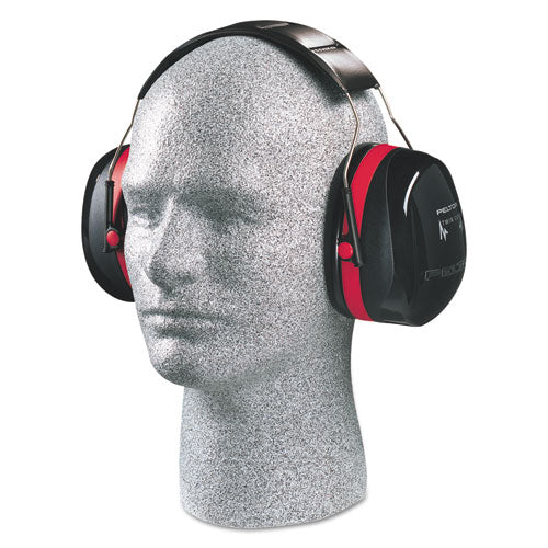 Image of 3M PELTOR OPTIME 105 High Performance Ear Muffs H10A, 30 dB NRR, Black/Red