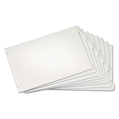 Image of Cardinal® Paper Insertable Dividers, 8-Tab, 11 x 17, White, Clear Tabs, 1 Set