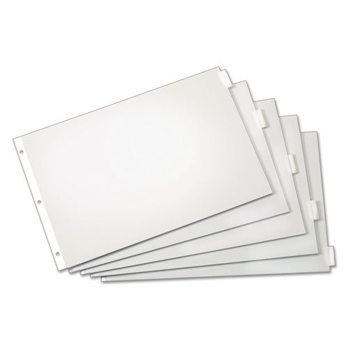 Image of Cardinal® Paper Insertable Dividers, 5-Tab, 11 x 17, White, Clear Tabs, 1 Set