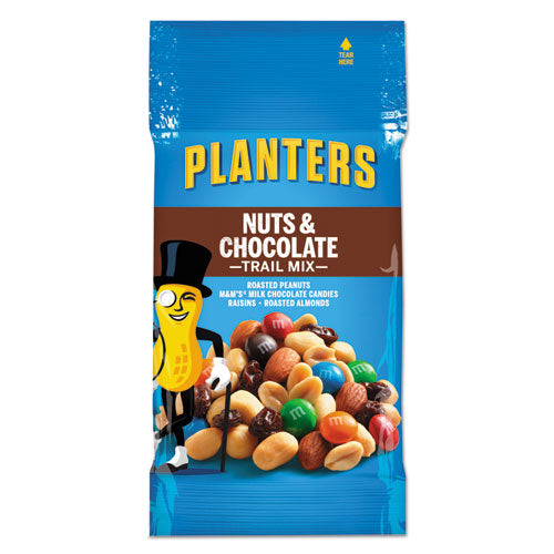 Image of Planters® Trail Mix, Nut And Chocolate, 2 Oz Bag, 72/carton