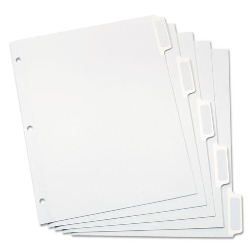 Image of Oxford Custom Label Tab Dividers With Self-Adhesive Tab Labels, 5-Tab, 11 X 8.5, White, 25 Sets