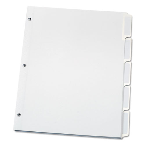 Image of Oxford Custom Label Tab Dividers With Self-Adhesive Tab Labels, 5-Tab, 11 X 8.5, White, 25 Sets