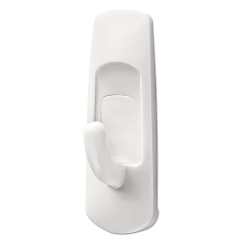 Image of Command General Purpose Hooks, Small, Plastic, White, 1 lb Capacity, 24 Hooks and 28 Strips/Pack