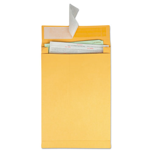 Image of Quality Park Redi-Strip Kraft Expansion Envelope, #13 1/2, Square Flap, Redi-Strip Adhesive Closure, 10 x 13, Brown Kraft, 25/Pack