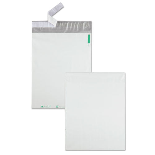 Image of Quality Park Redi-Strip Poly Mailer, #4, Square Flap with Perforated Strip, Redi-Strip Adhesive Closure, 10 x 13, White, 100/Pack