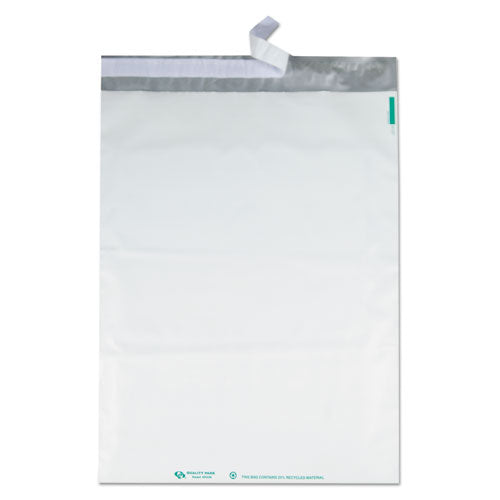 Image of Quality Park Redi-Strip Poly Mailer, #6, Square Flap, Redi-Strip Adhesive Closure, 14 x 19, White, 100/Pack