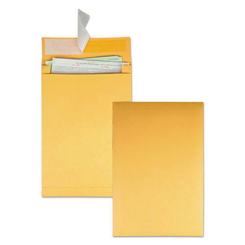 Image of Quality Park Redi-Strip Kraft Expansion Envelope, #13 1/2, Square Flap, Redi-Strip Adhesive Closure, 10 x 13, Brown Kraft, 25/Pack