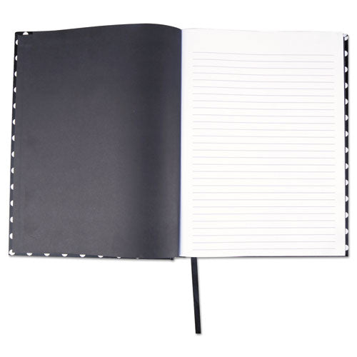 Image of Universal® Casebound Hardcover Notebook, 1-Subject, Wide/Legal Rule, Black/White Cover, (150) 10.25 x 7.63 Sheets